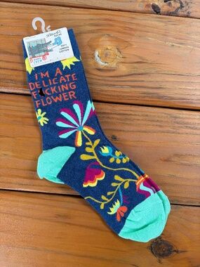NWT Blue Q Women's Socks, I'm a Delicate F#@king Flower